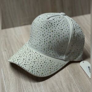 Elegant White Studded Cap